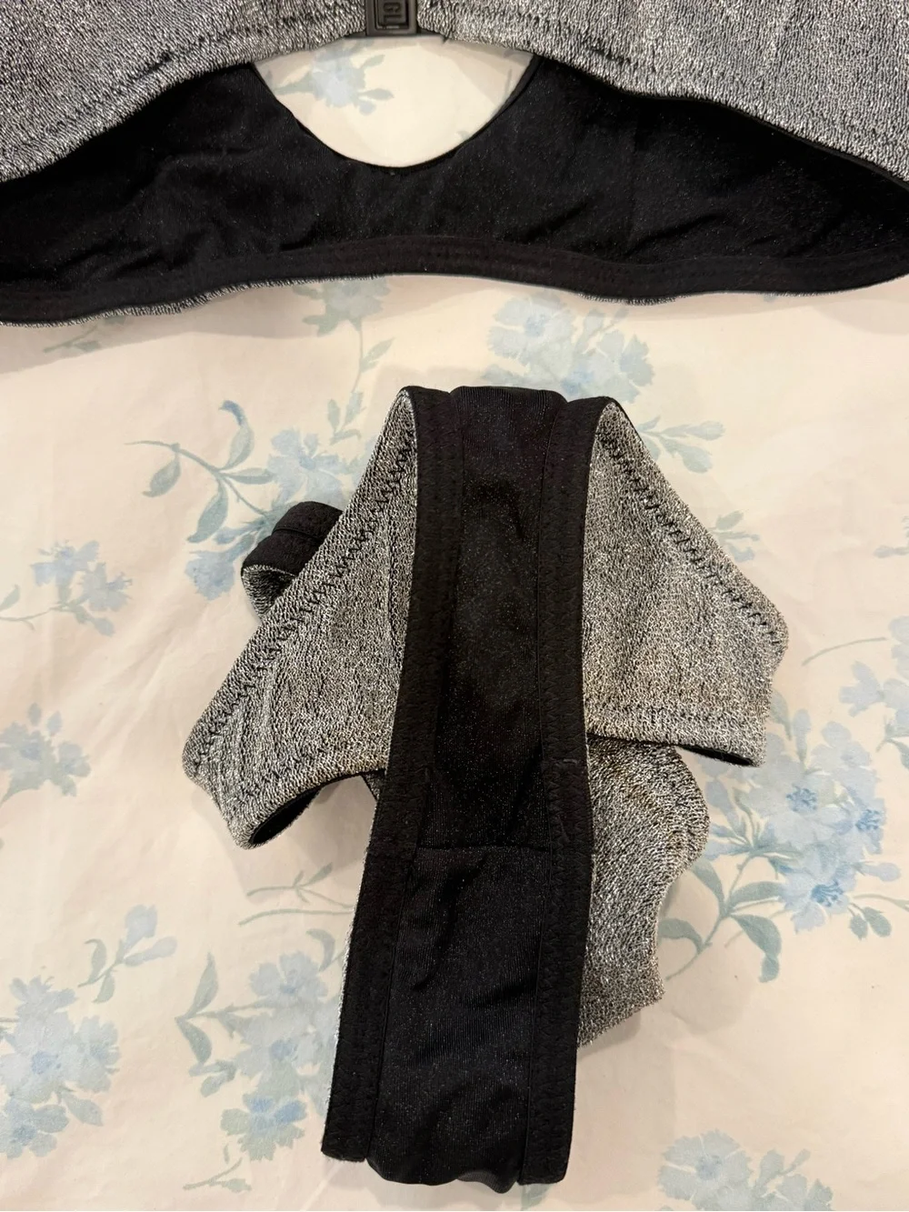 triangl swimwear Metallic Silver Shimmer Bikini Set